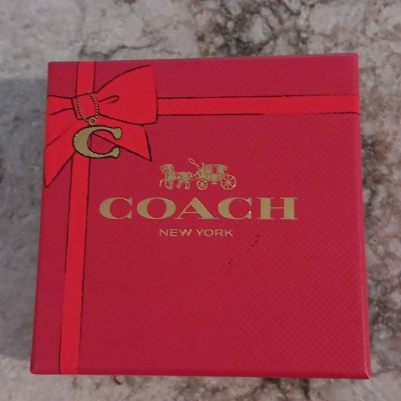 Coach Pierced earrings, Goldtone, Rhinestones embedded. New. - Picture 3 of 4